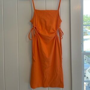 Zara Orange Side Tie Dress. Size Small. Originally $45.90.